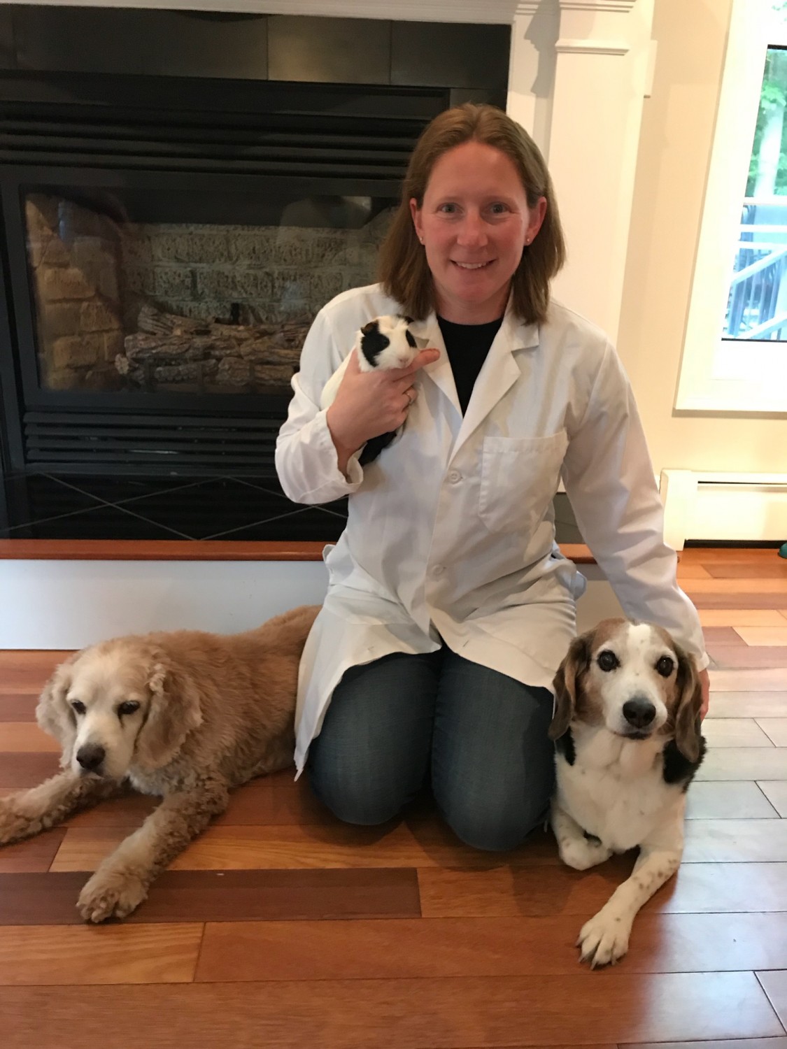 Dr. Maura Drake with  “Charlie, Tedy and Jett"
